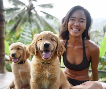 Bali: Canggu & Ubud Puppy Yoga Class with Refreshing Drinks