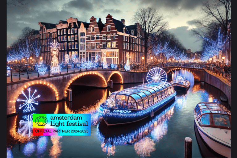 Amsterdam: Official Light Festival Cruise unl. Drinks&amp;SnacksCruise without Drinks &amp; Snacks from Central Station