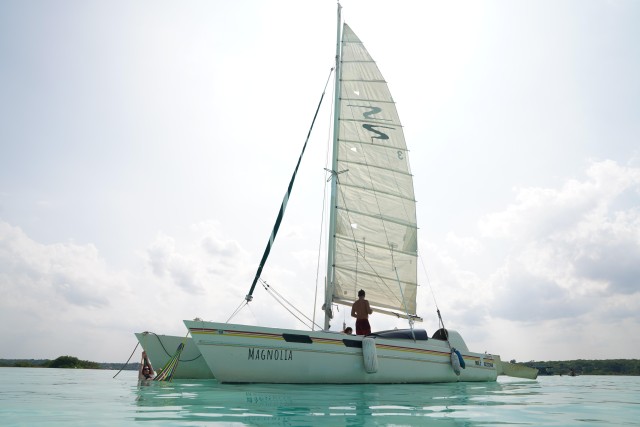 Catamaran Sailing Experience at Bacalar Lagoon.