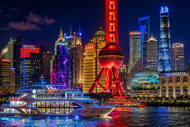 Shanghai: The Bund’s Iconic Views by Luxury Night Cruise Dragon Cruise Buffet