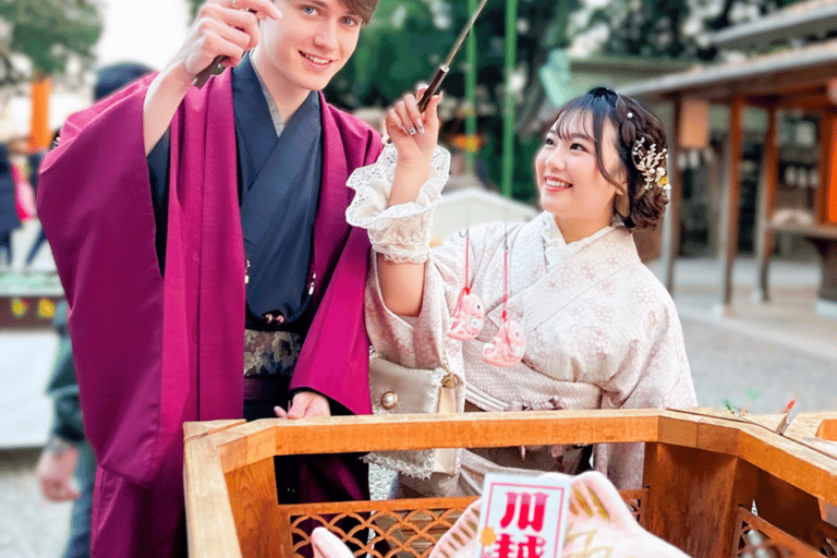 Nagoya: Kimono Experience with Styling and Hair Arrangement Men's Yukata - High Grade