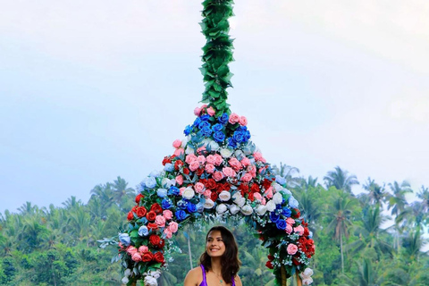 Bali: Monkey Forest, Waterfall, Swing & Beratan Lake Temple Private Tour Without Entrance Tickets