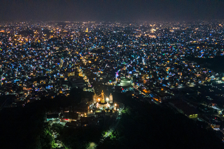 Kathmandu: Swayambhu-Nath Stupa, Dinner & Night Walk Private Tour with Optional Dinner