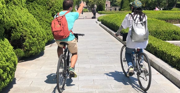 Hiroshima: Stadt und Miyajima Fahrrad- und Bootstour