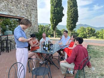 Montieri : dégustation de vins au coucher du soleil et dîner au Vin Hotel