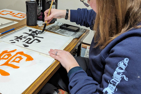 Kyoto; City Center Calligraphy experience at Buddhist temple