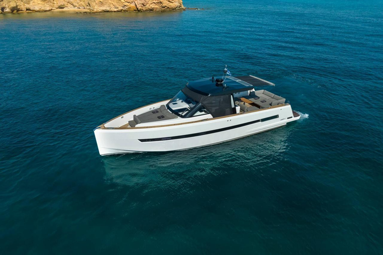 Caldera Private Cruise with Luxury Fjord 52 Motor Yacht Sunset Cruise