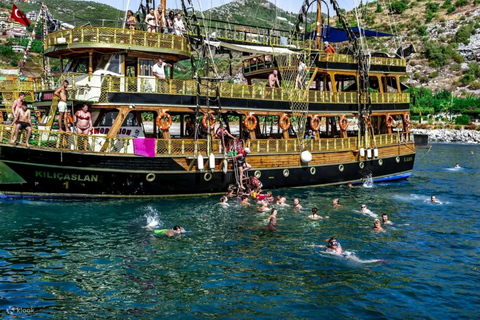 Alanya: 2 Concepts Boat Tour – Party or Relax Cruise Pirate Party Boat WITHOUT Hotel Transfer