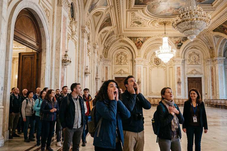 Bucharest Tour Parliament, Ceausescu House & Village Museum Interactive Audio Guide in 24+ languages.
