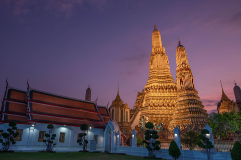 Bangkok: Evening Tour with Wat Arun, Wat Pho &amp; Tuk Tuk RideShared Group Tour in English