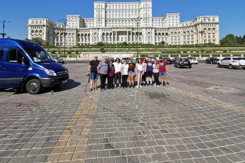 Panoramic tour of Bucharest with three stops and two visits.