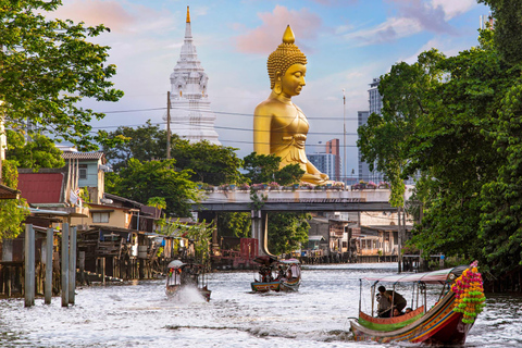 Bangkok: Canals &amp; Chaophraya River Longtail Boat to Wat ArunPrivate Tour with Meeting Point