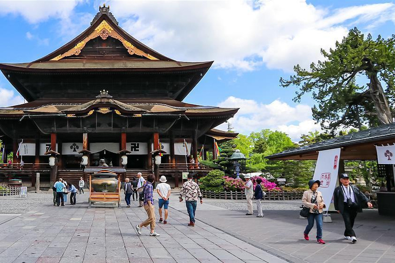 Nagano : Singes des neiges, temple Zenkoji et saké - visite privée d'une journéeExcursion d'une journée aux singes des neiges, au temple Zenkoji et au saké