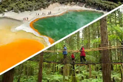 Auckland: Excursão de um dia a Rotorua, incluindo WaiOTapu e Redwoods Treewalk