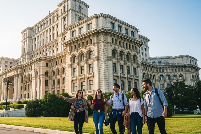 Bucharest: Parliament, Ceausescu House & Village Museum Tour Audio guide in 24 languages