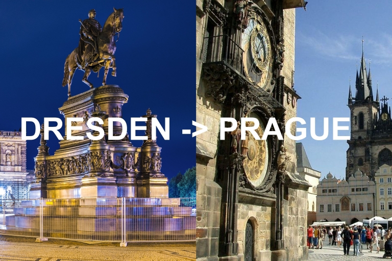 Dresden-Prag Einweg-Sightseeing-ReiseTour mit Guide; kein Eintritt oder Mittagessen.