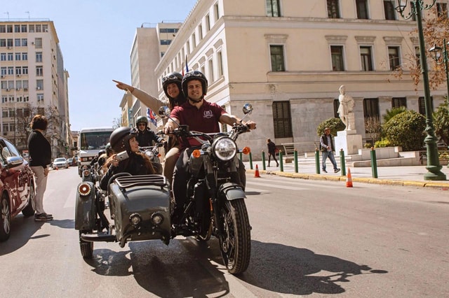 VIP Round of Acropolis in a Vintage Motorcycle Sidecar