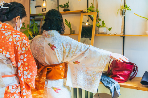 Tokyo: Kimonoklädsel, promenader och fotograferingTokyo: Kimono-klädsel, promenad och fotografering