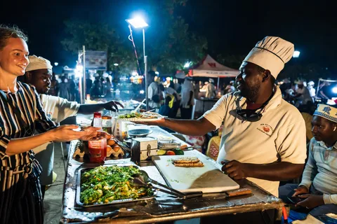 Zanzibar:Stone town Street food market walking tour,transfer