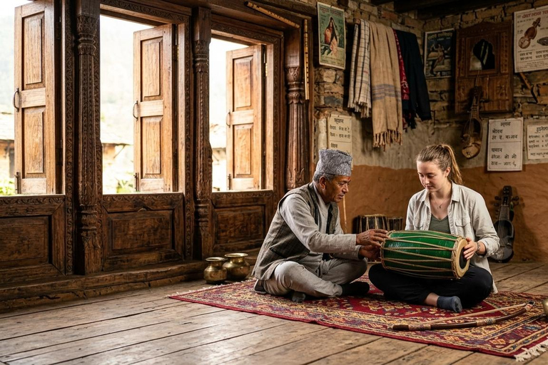 Nepal : Traditional Madal/Sarangi Class with Instrument Gift Traditional Sarangi Class with Sarangi Gift