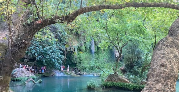 From city of Side: Antalya Old City and Waterfall Day Trip