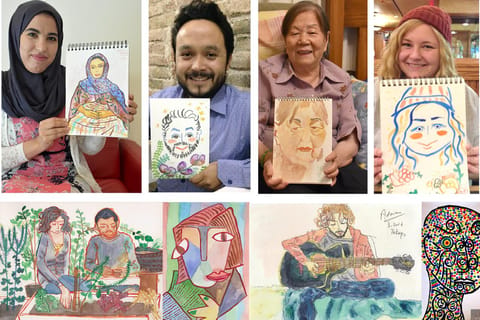 Live watercolor portrait & walk in Kowloon and food tasting