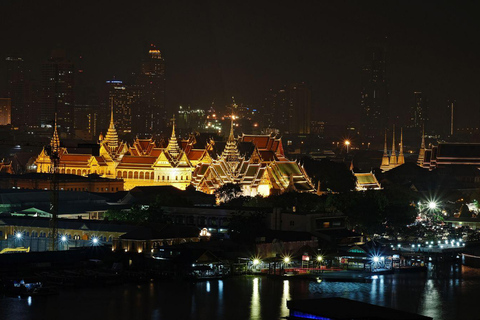 Bangkok : Dîner-croisière de luxe en blanc avec spectacle