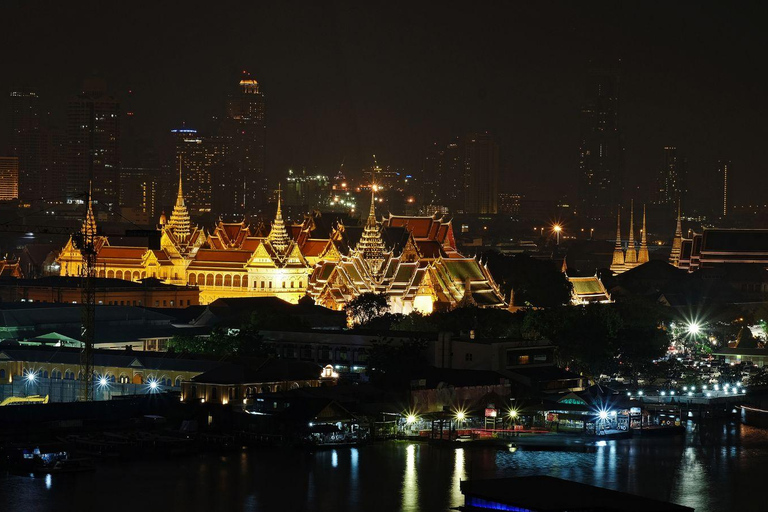 Bangkok : Dîner-croisière de luxe en blanc avec spectacle