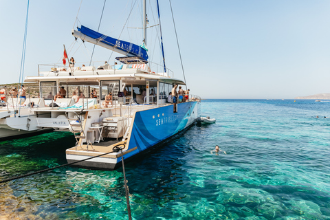 Malta: Blue Lagoon, Beaches & Bays Trip by Catamaran Sea Breeze Catamaran Trip - 5/6 Hours