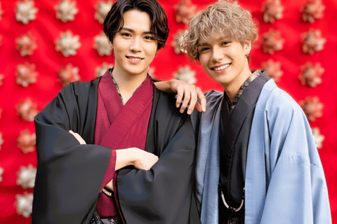 Nagoya: Kimono Experience with Styling and Hair Arrangement Men's Yukata - High Grade