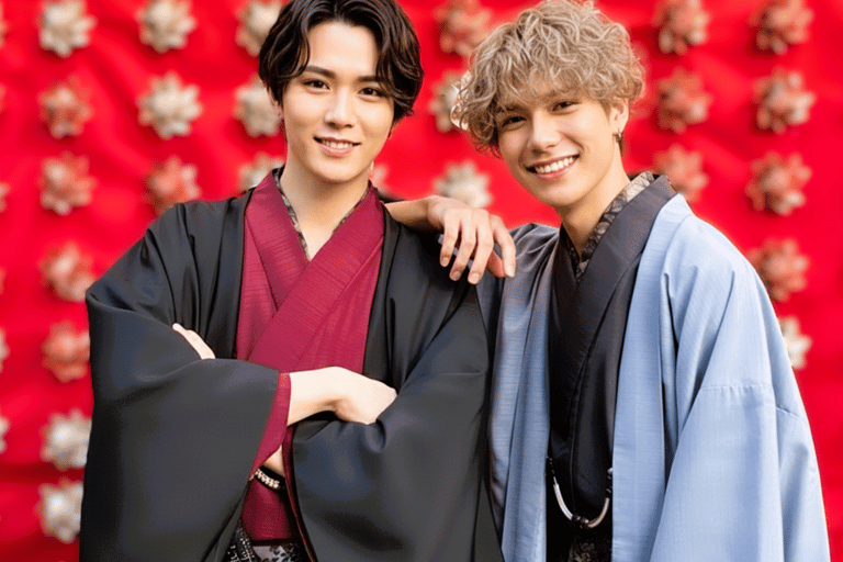 Nagoya: Kimono Experience with Styling and Hair Arrangement Men's Yukata - High Grade