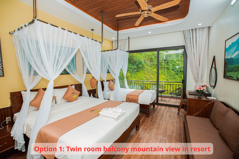 Hanoi: 2-Day Pu Luong Trekking & Resort balcony room Option 1: Balcony Mountain View Room at Resort
