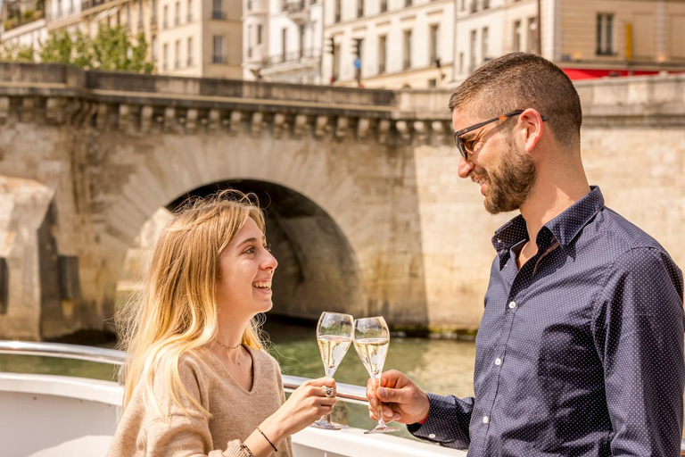 Paris: Champagne Tasting Cruise Departure from Eiffel Tower Paris: Evening Seine River Cruise with 3 Wine Tastings