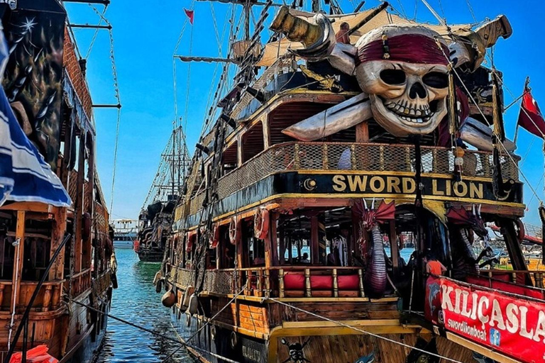 Alanya: Deluxe Exclusive Pirate Gulet with Foam & DJ Boat Trip with Hotel Transfer