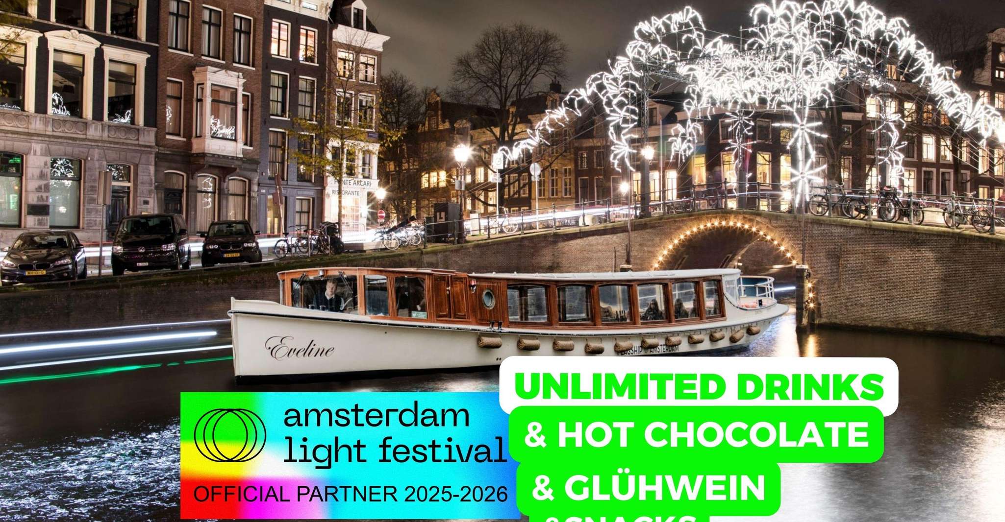 Amsterdam: Light Festival Heated Cruise + Hot Choco + Snack