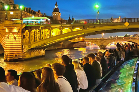 Paris: Illuminated Seine Night Cruise from the Eiffel Tower Paris: Illuminated Seine River Night Cruise & Free Postcard