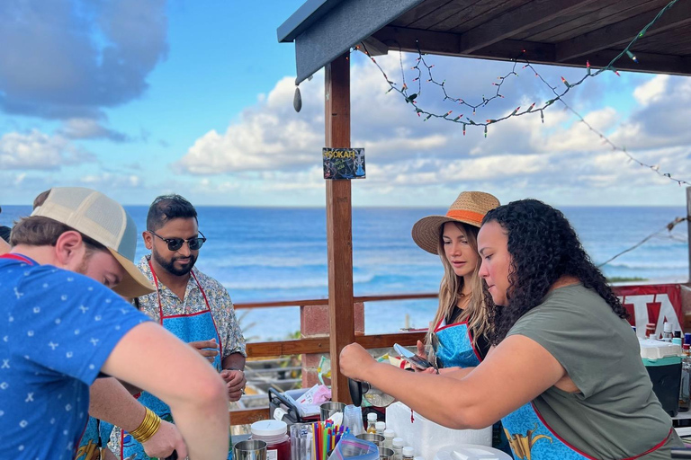 Make Piña Colada in a private rooftop in "La Perla"