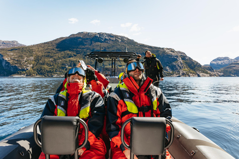 Au départ de Stavanger : Tour touristique en bateau pneumatique dans le Lysefjord