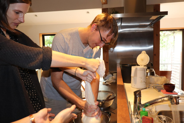 Making Fresh To-fu from soybeans in Kyoto