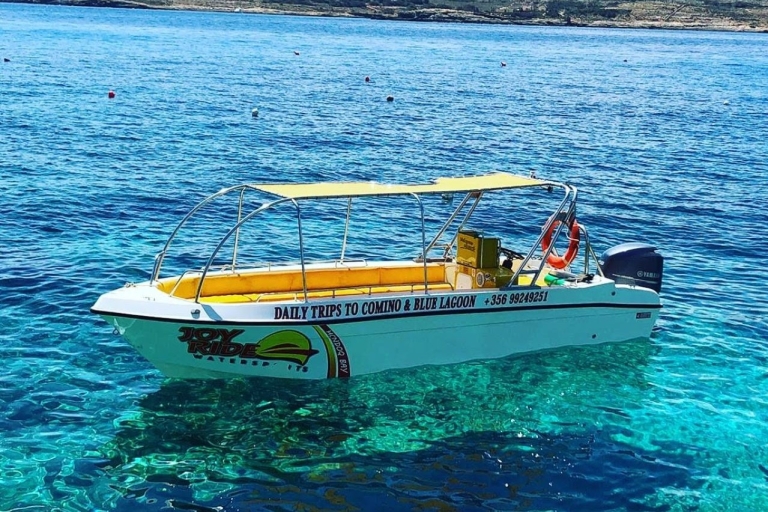 Il-Qala : Transfert aller-retour en bateau rapide vers le lagon bleu de Comino