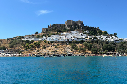 Lindos,Pefkos: Crucero en barco con natación y snorkel todo incluidoCrucero en barco con traslado desde Pefkos, Lindos y Lardos