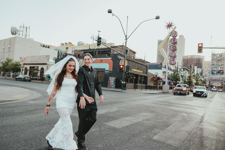 Las Vegas : séance photo dans une chapelle de mariage90 minutes + 45 photos à 2 endroits