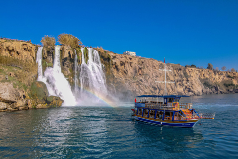 Antalya: Gita in barca sulla spiaggia e alle cascate con pranzo e bevande analcolicheAntalya: gita in barca sulla spiaggia e alle cascate con pranzo e bevande analcoliche