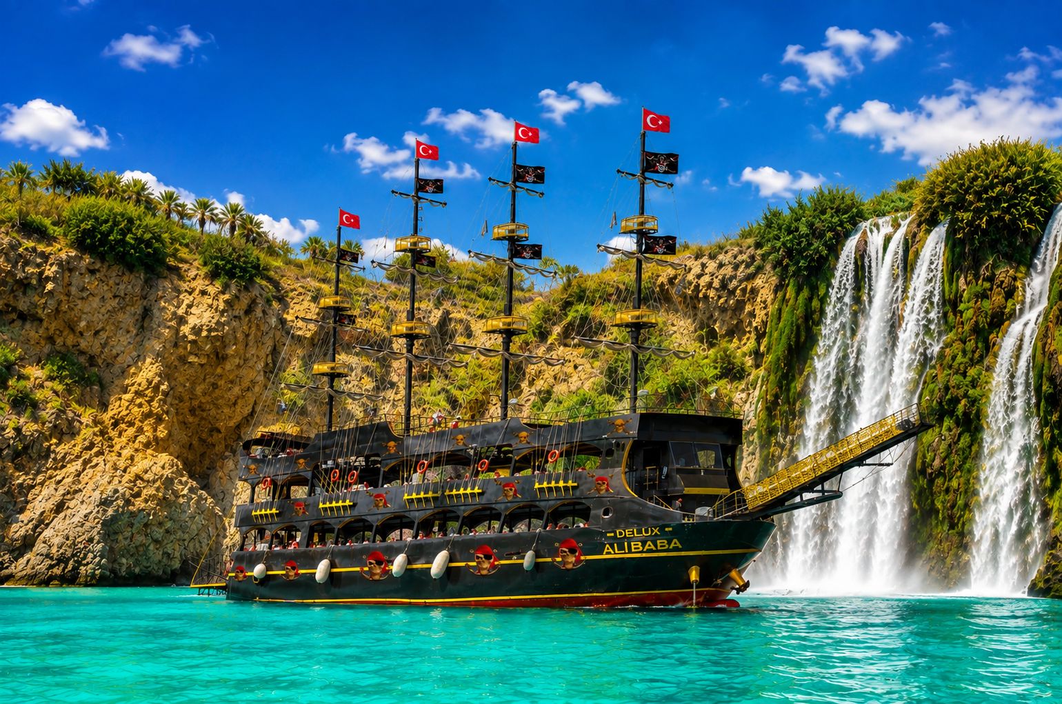 Antalya: Deluxe-Kreuzfahrt auf dem Piratenschiff Ali Baba und Düden-Wasserfall