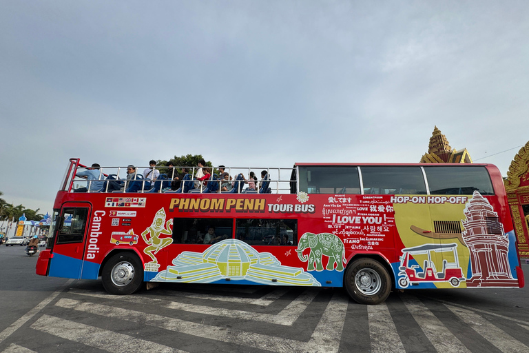 Phnom Penh: Hop-On Hop-Off Bus Ticket and Mekong Cruise Phnom Penh: Hop-On Hop-Off Bus Free Cruise Ticket-2 Day Pass