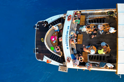Protaras: 80s and 90s Sunset Cruise with Cypriot Dinner & DJ Local Transfer, Meal, 1 Glass wine, beer, soda or Juice