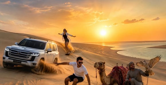 Qatar: Desert Quad Bike Tour with Swim Break