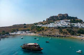 Kolympia : Transfer & Kreuzfahrt nach Lindos mit 3 Badestopps