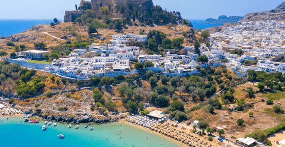Rhodes: Lindos Relaxing Cruise & 2 Swim Stops (Hotel Pickup)
