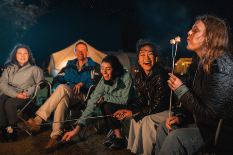 Pink Lake Tiny House verblijf - BBQ diner &amp; kampvuur ervaring